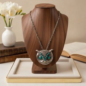 Sterling Silver Owl Pendant Necklace